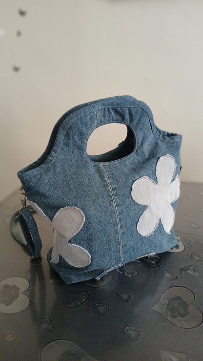 Borsa fiore in denim