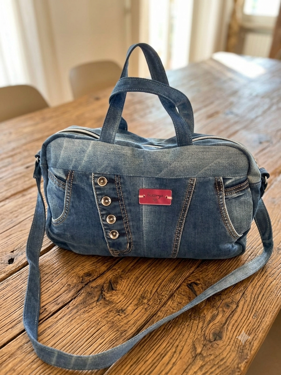 Borsa tracolla in denim