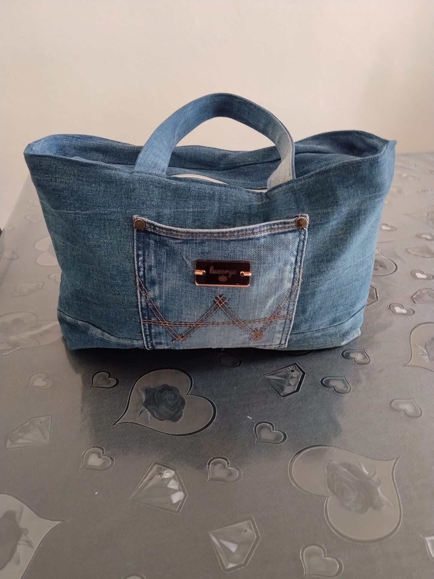 Borsa bauletto blu