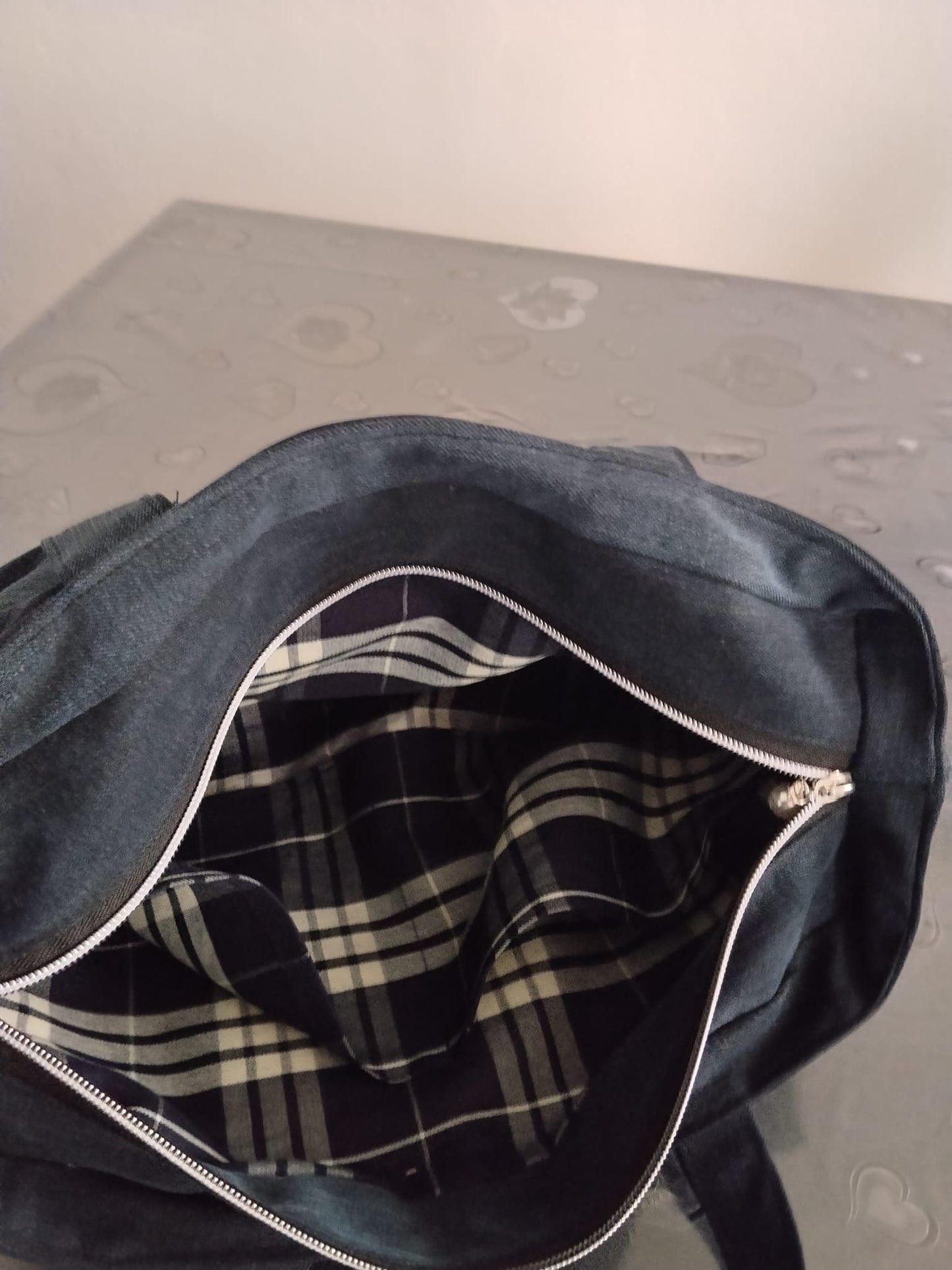 Borsa bauletto  in denim scura