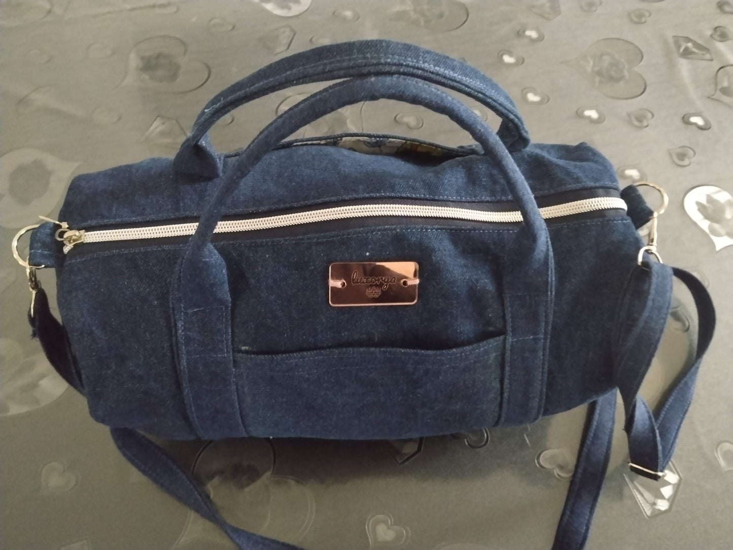 borsa cilindro in denim