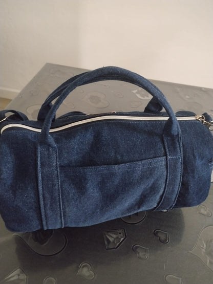 borsa cilindro in denim