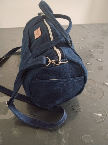 borsa cilindro in denim