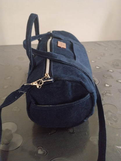borsa cilindro in denim