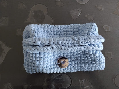 borsa clutch celeste