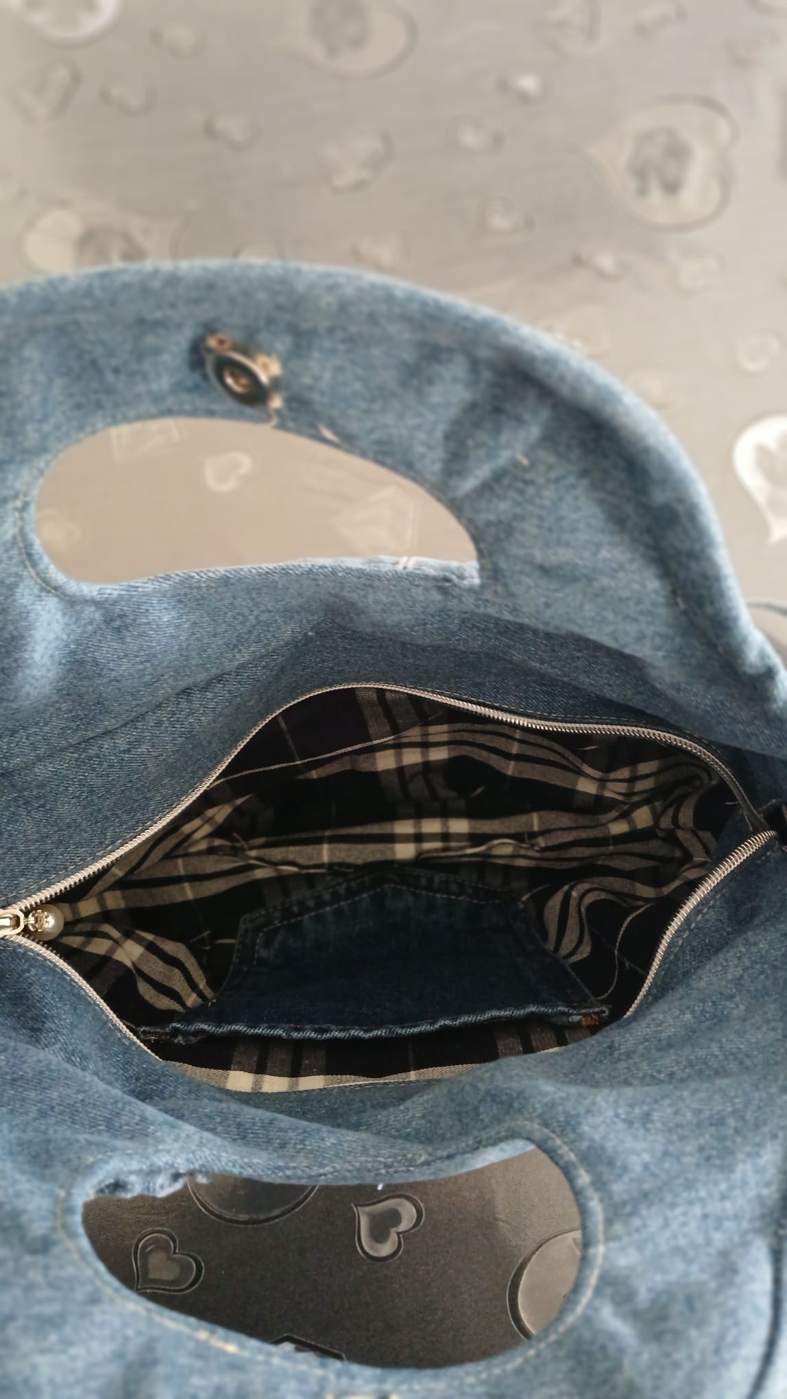 Borsa fiore in denim