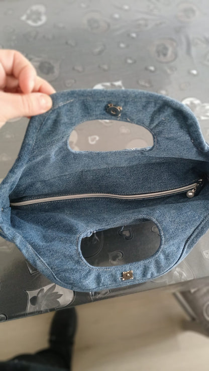 Borsa fiore in denim