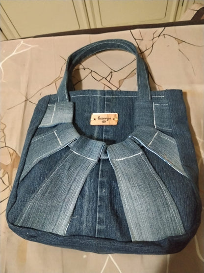 Borsa mosaico blu denim