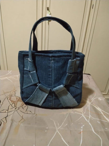 Borsa mosaico blu denim