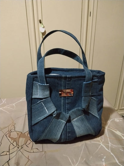Borsa mosaico blu denim