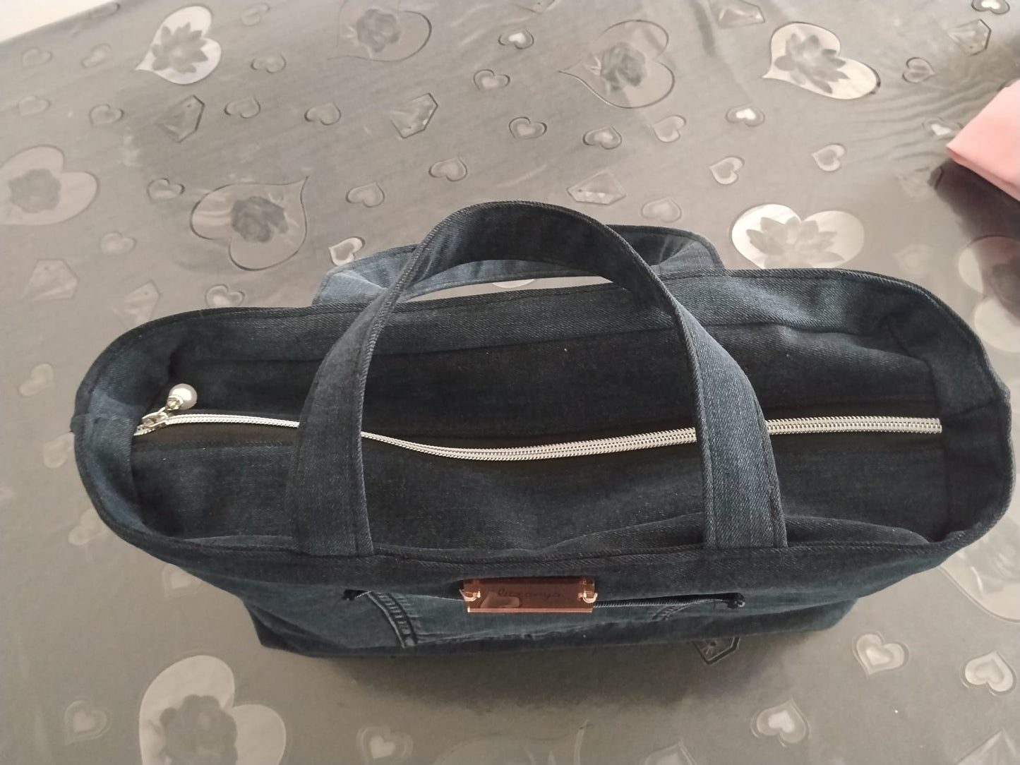 Borsa bauletto  in denim scura