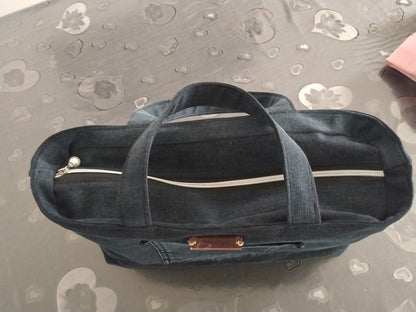 Borsa bauletto  in denim scura