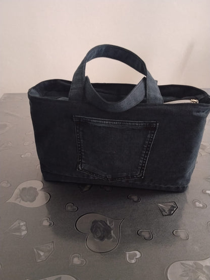 Borsa bauletto  in denim scura