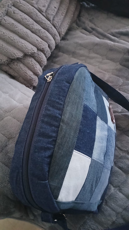borsa patchwork indenim riciclato.