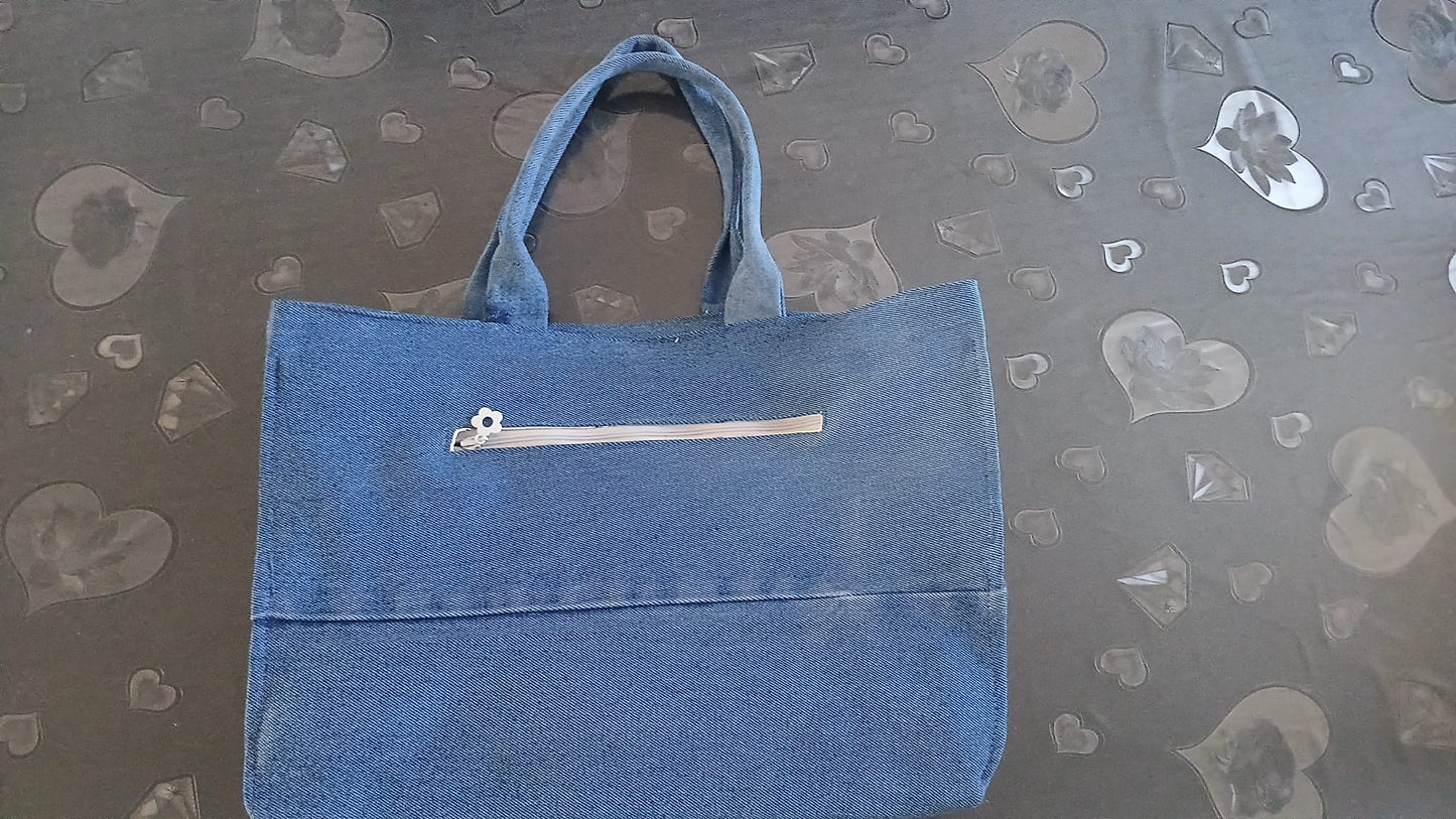 borsa super capiente in denim riciclato