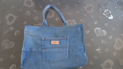 borsa super capiente in denim riciclato