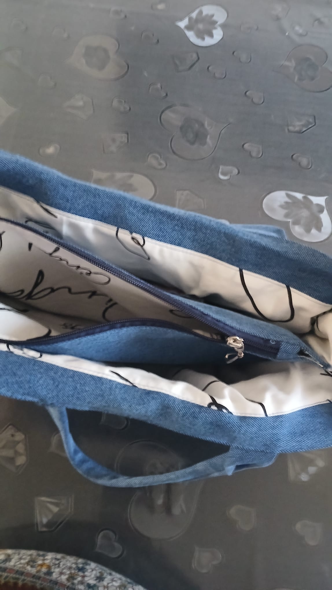 borsa super capiente in denim riciclato