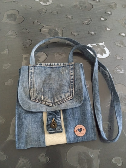 Borsa a tracolla "Denim & Cuore" – Pezzo unico artigianale