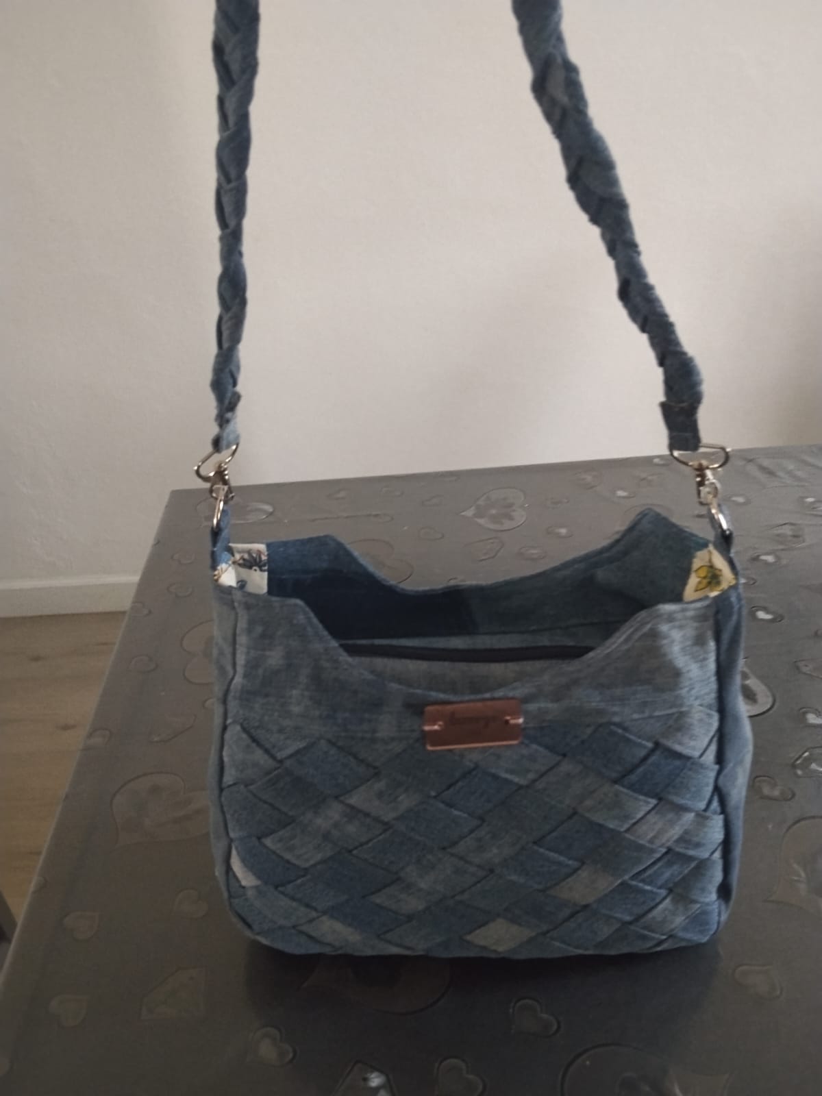 borsa con tracolla a treccia