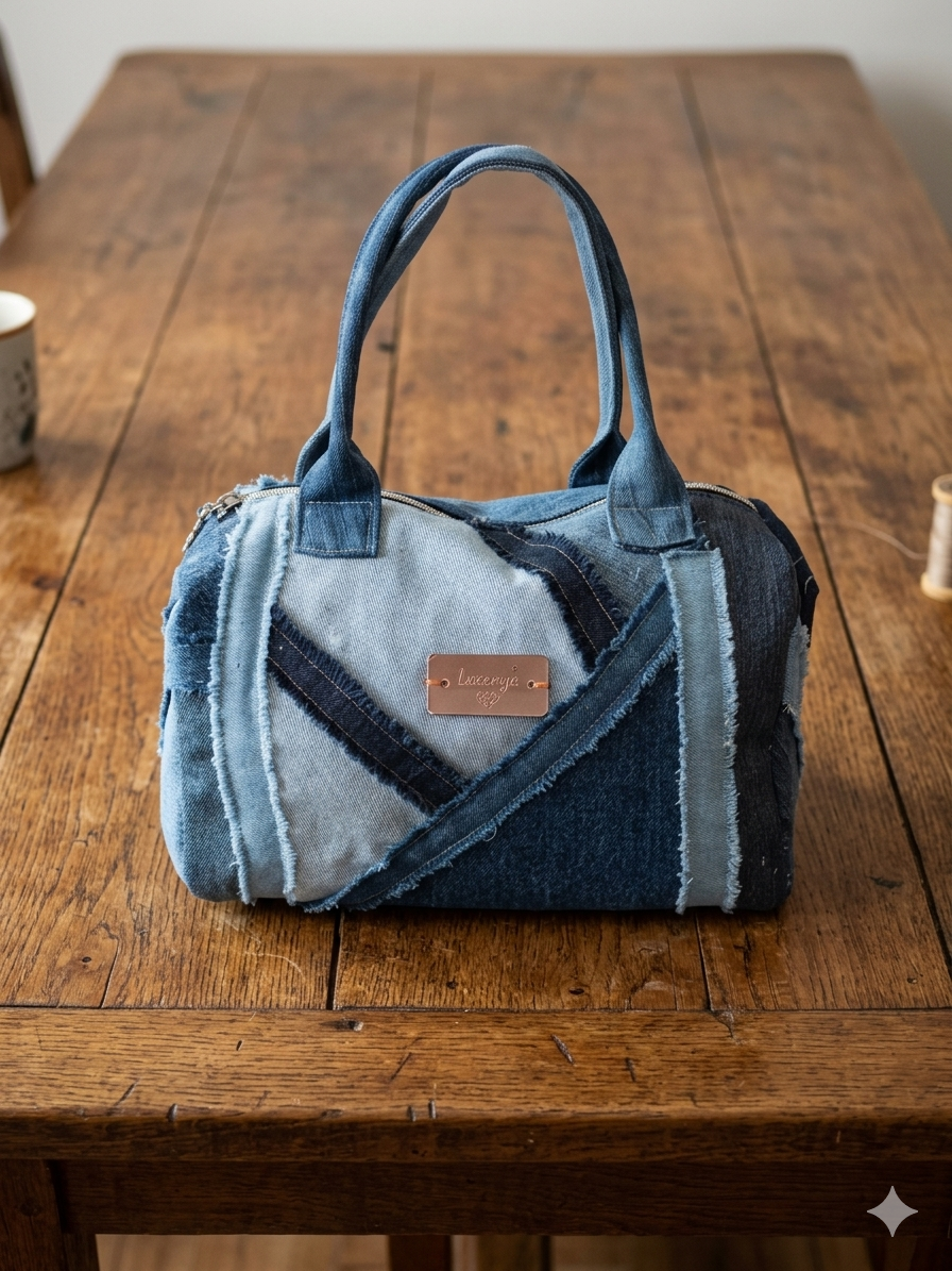 Borsa baulino in denim