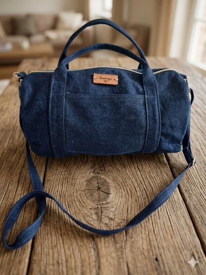 borsa cilindro in denim