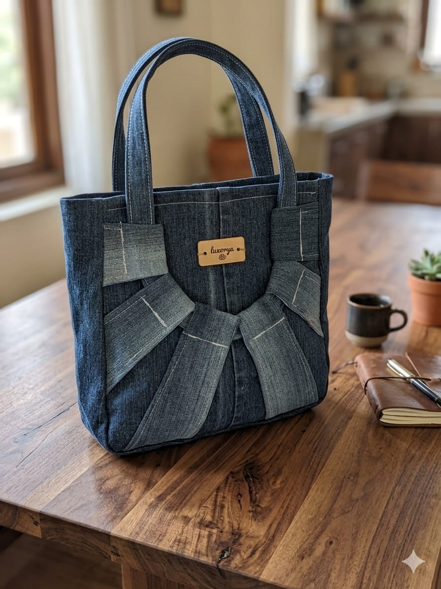 Borsa mosaico blu denim