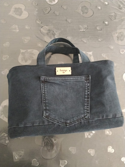 Borsa bauletto  in denim scura