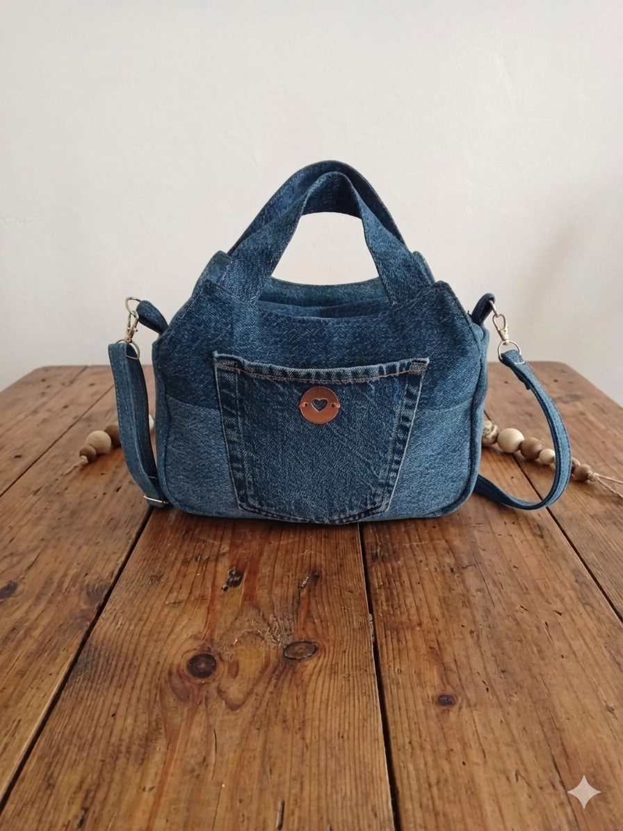 Borsa tascapane in denim