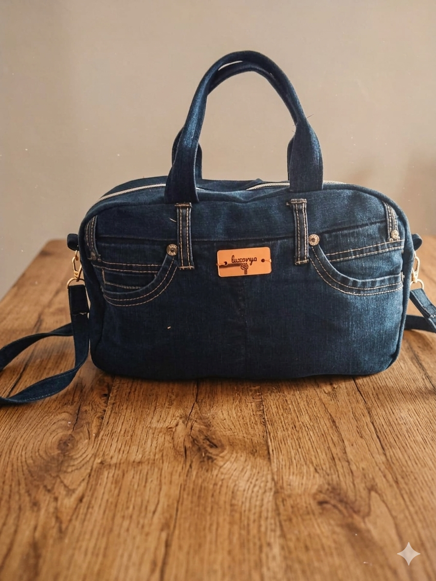 Borsa multitasche in denim