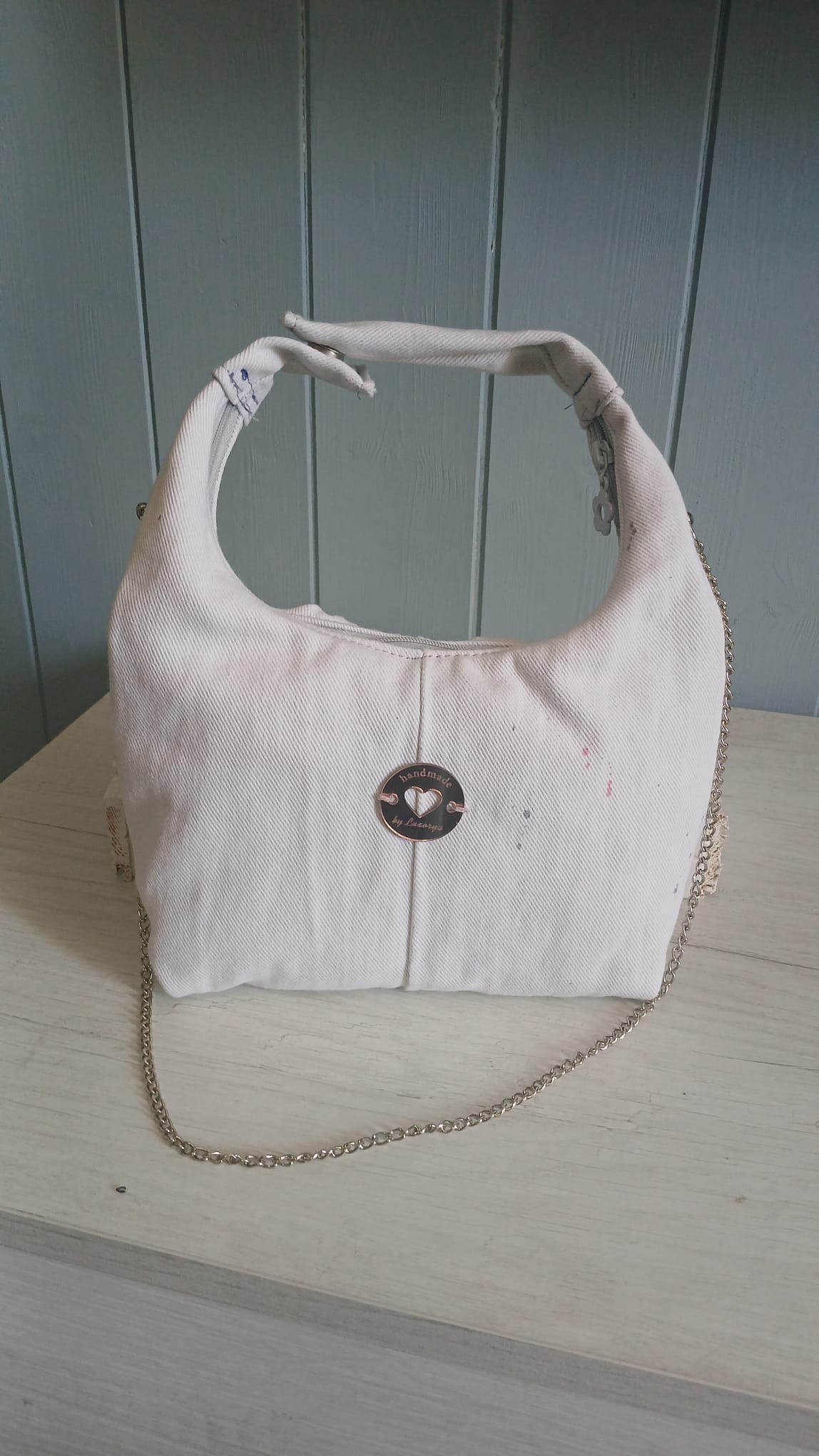 borsetta jeans bianco