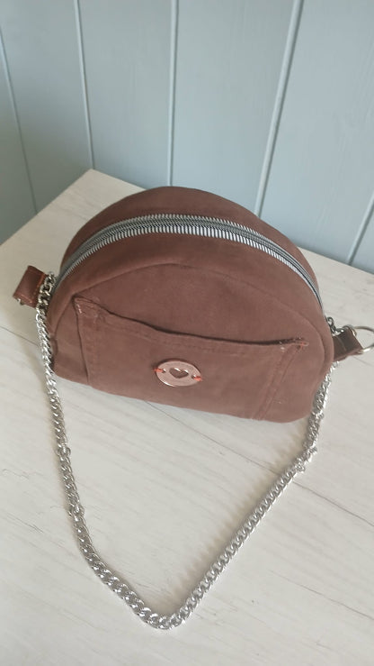 borsetta piccola in jeans marrone