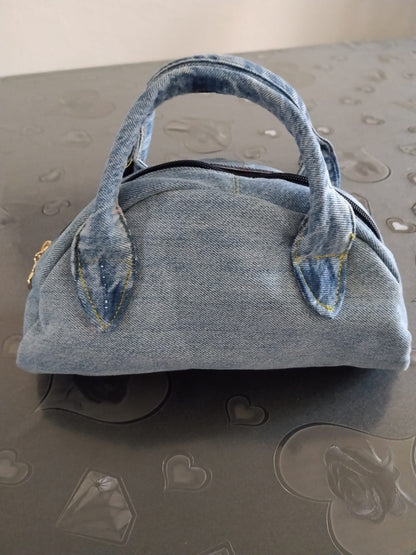 borsetta in denim riciclato