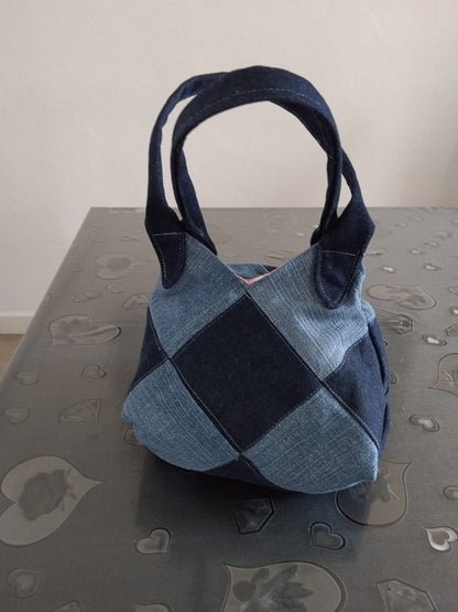 borsa scacchi in denim
