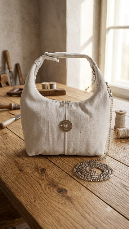 borsetta jeans bianco
