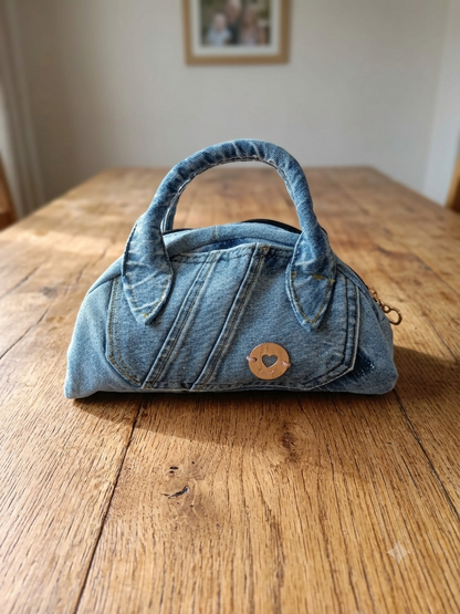 borsetta in denim riciclato