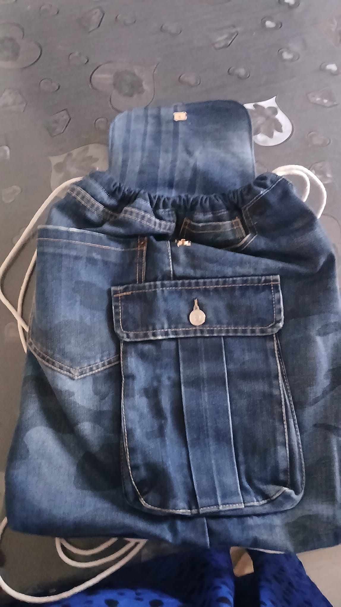 zaino a sacco in denim