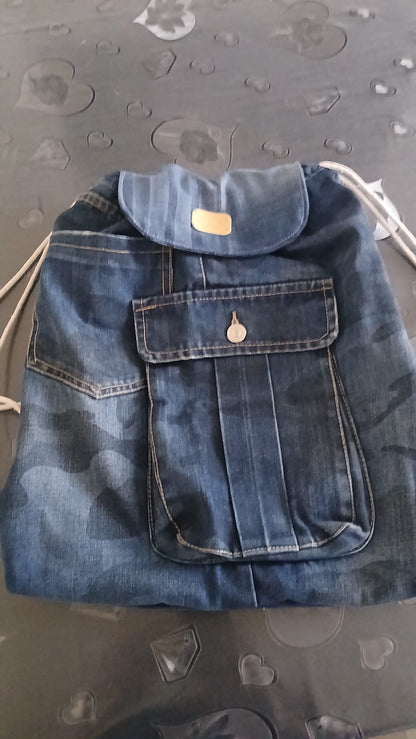 zaino a sacco in denim