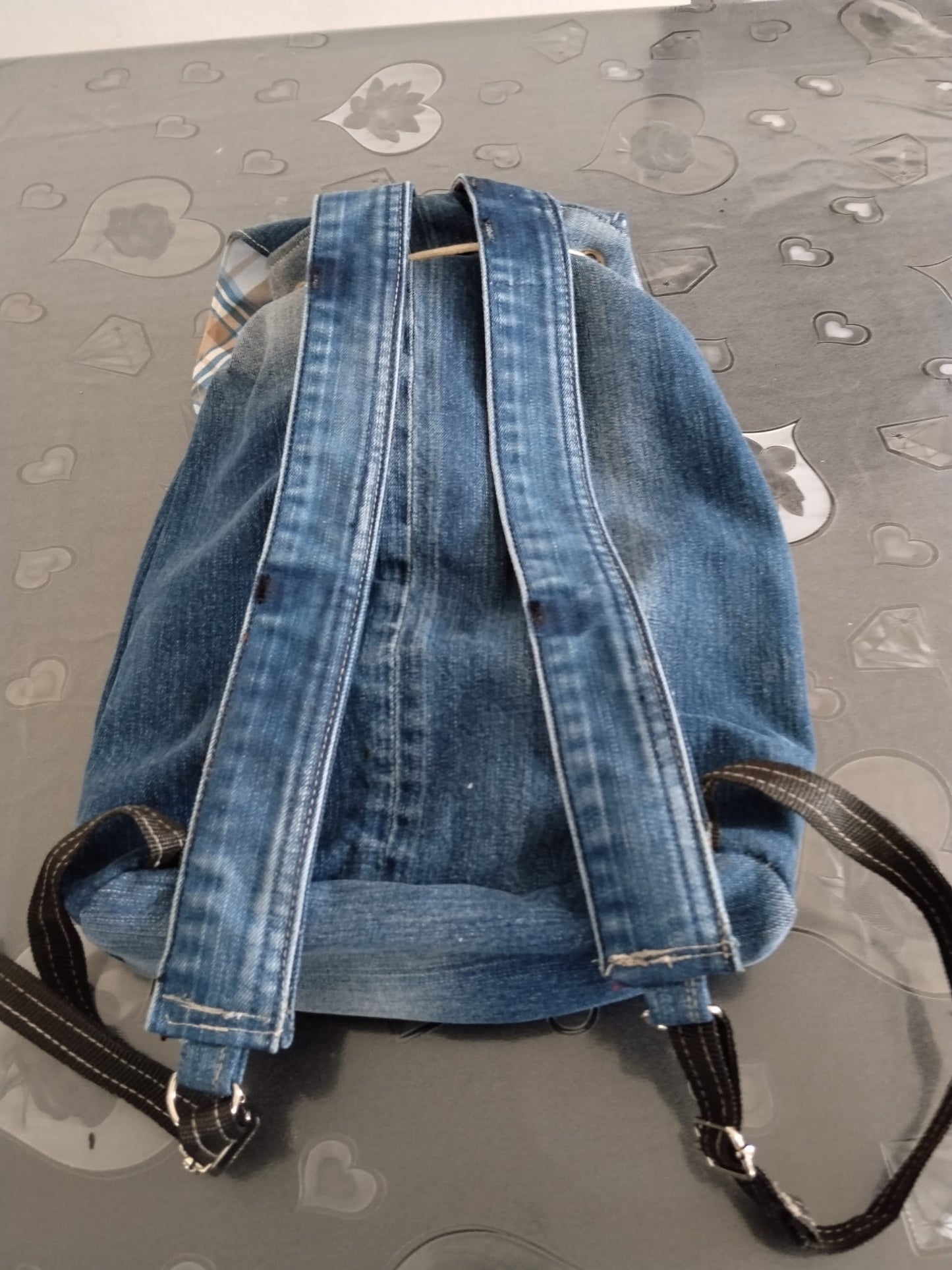 Zaino fiore in denim