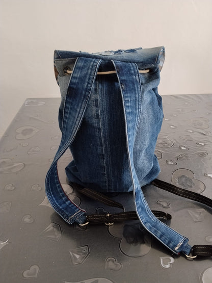 Zaino fiore in denim