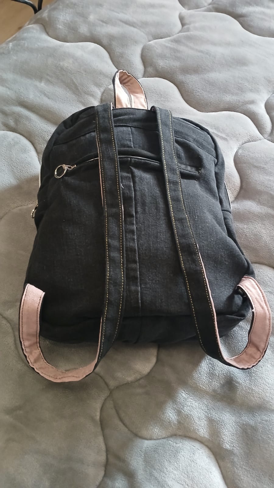 Zaino in jeans nero
