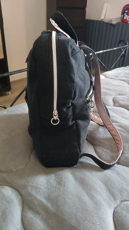Zaino in jeans nero