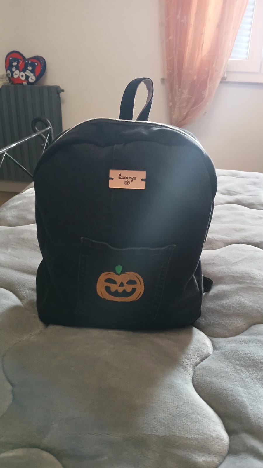 Zaino in jeans nero